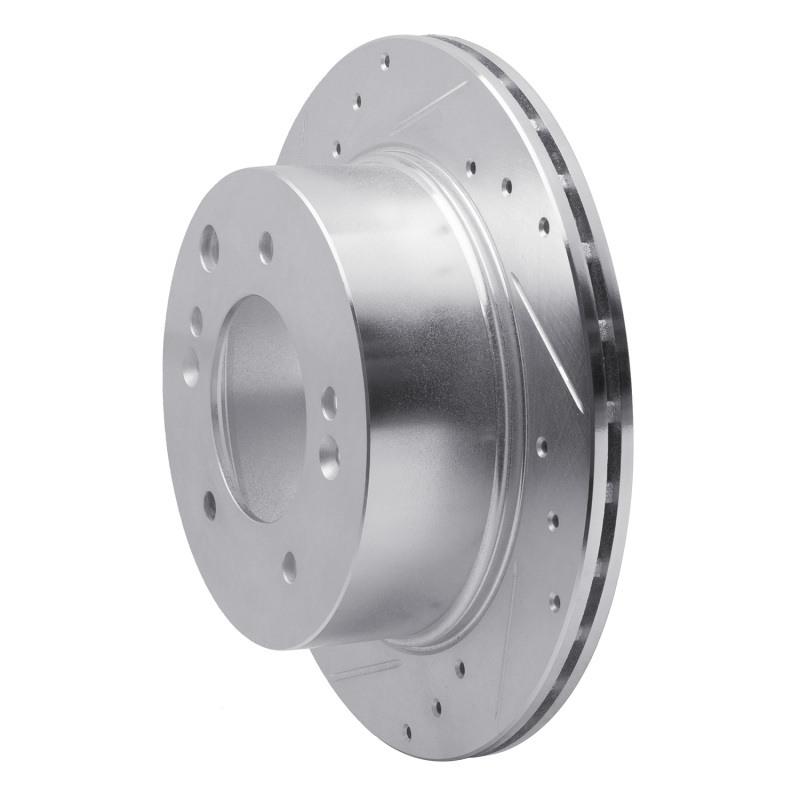 Kia Sorento Brake Rotor (1) - Rear Left - R1 Concepts - Drilled & Slotted - Silver - `03-`06